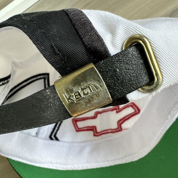 Vintage Chevrolet Shark‎ Tooth Strapback Hat Chevy Baseball Cap 90s White Black - Picture 10 of 12